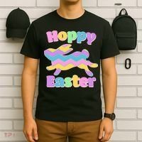 Cute Hoppy Easter Colorful Easter Bunny T-Shirt thumb 6