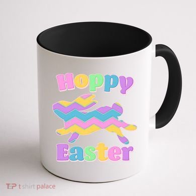 Cute Hoppy Easter Colorful Easter Bunny Coffee Mug back