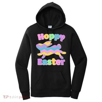 Cute Hoppy Easter Colorful Easter Bunny Women's Hoodie
