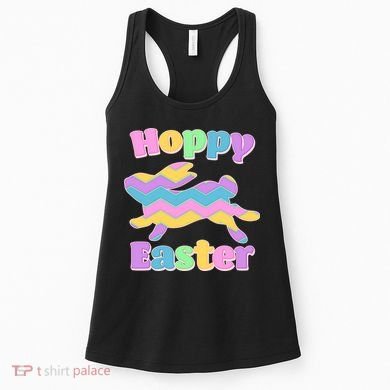 Cute Hoppy Easter Colorful Easter Bunny Women's Tank Top
