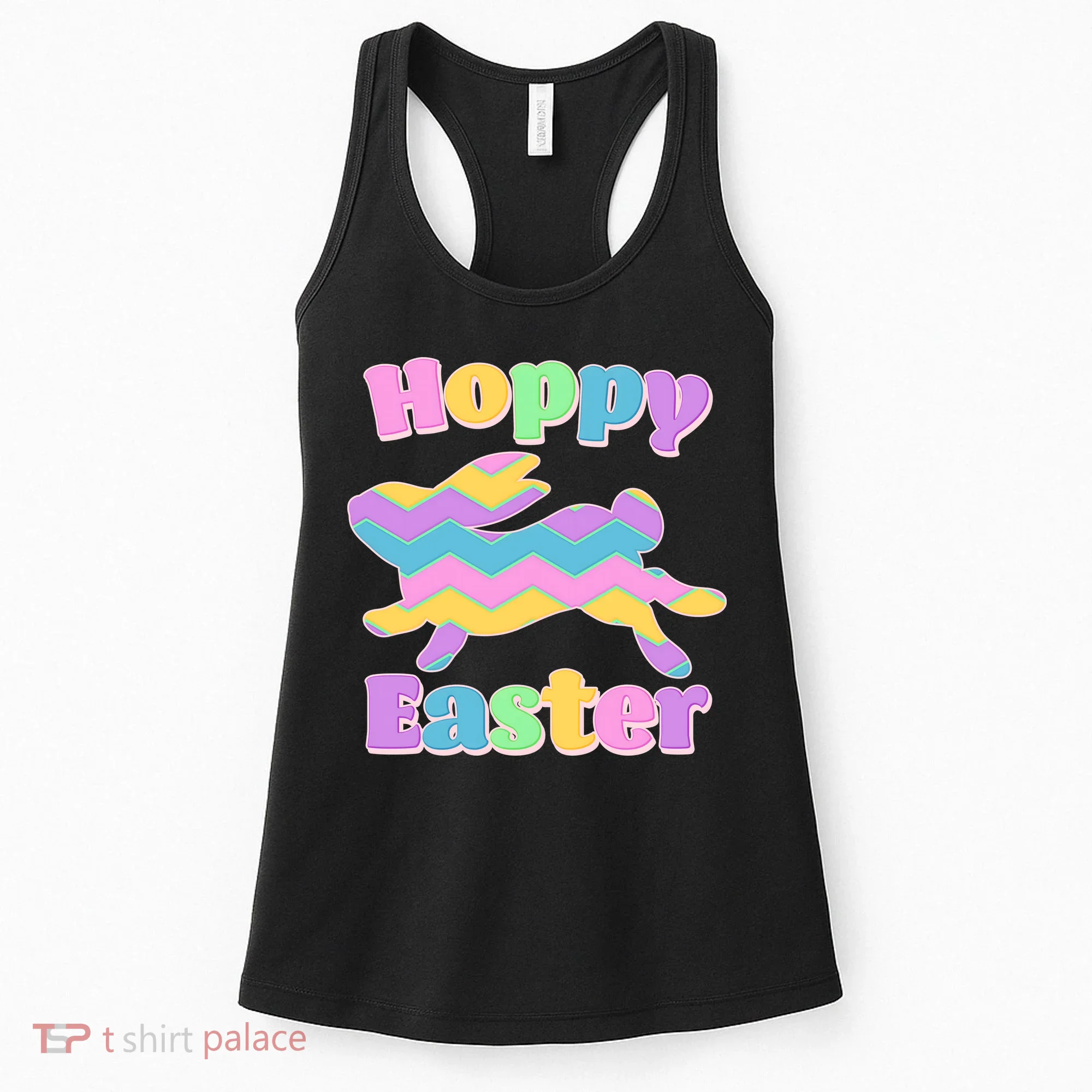 Cute Hoppy Easter Colorful Easter Bunny Women's Tank Top