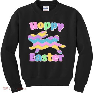 Cute Hoppy Easter Colorful Easter Bunny Kids Sweatshirt