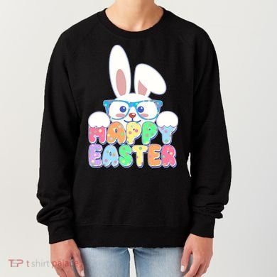 Cute Happy Easter Bunny Rabbit With Glasses Women's Sweatshirt