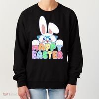Cute Happy Easter Bunny Rabbit With Glasses Women's Sweatshirt thumb 0