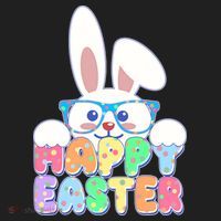 Cute Happy Easter Bunny Rabbit With Glasses Women's Sweatshirt thumb 2