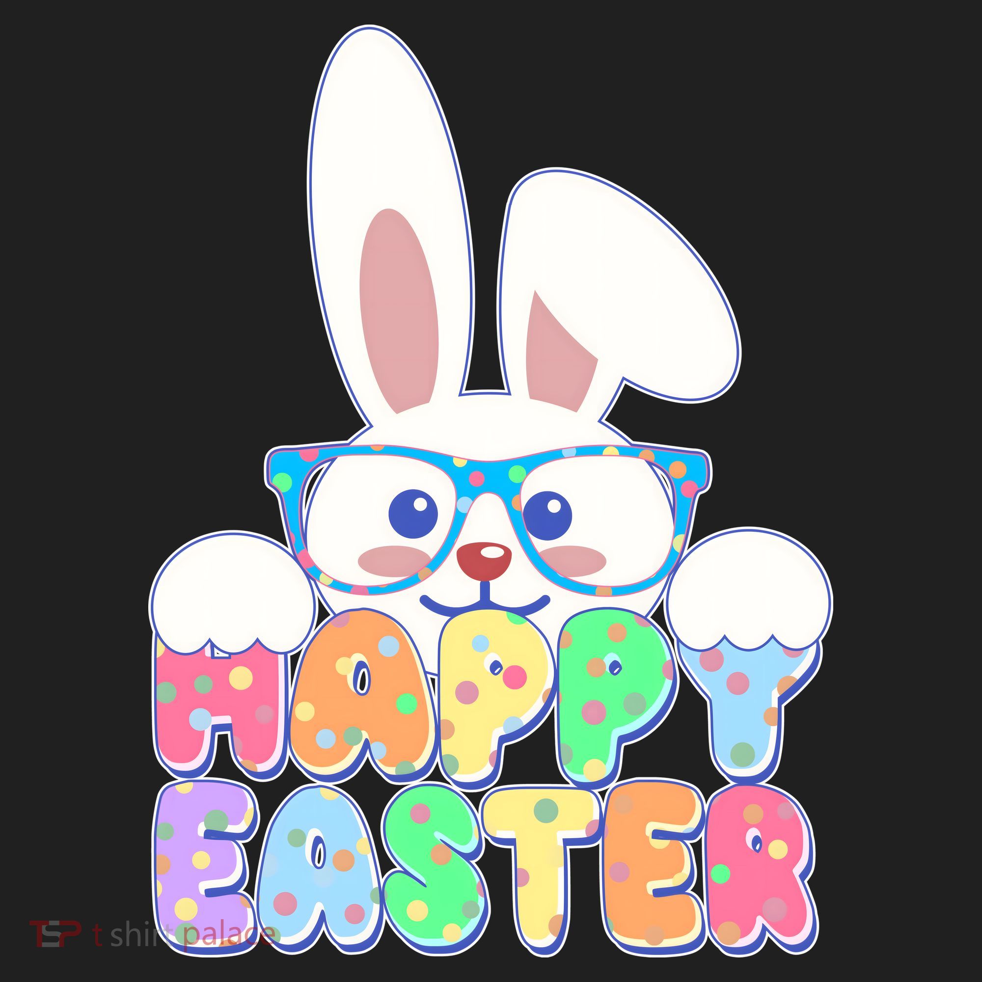 Cute Happy Easter Bunny Rabbit With Glasses Women's Sweatshirt