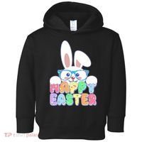 Cute Happy Easter Bunny Rabbit With Glasses Toddler Hoodie thumb 0