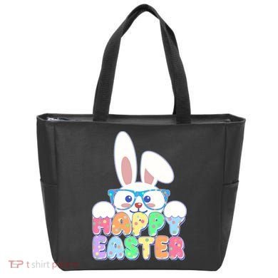 Cute Happy Easter Bunny Rabbit With Glasses Bag