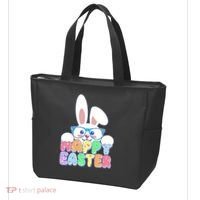 Cute Happy Easter Bunny Rabbit With Glasses Tote Bag thumb 3