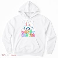 Cute Happy Easter Bunny Rabbit With Glasses Hoodie thumb 0