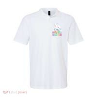 Cute Happy Easter Bunny Rabbit With Glasses Polo thumb 0