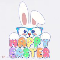 Cute Happy Easter Bunny Rabbit With Glasses Women's Hoodie thumb 2