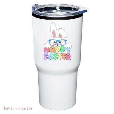 Cute Happy Easter Bunny Rabbit With Glasses Tumbler
