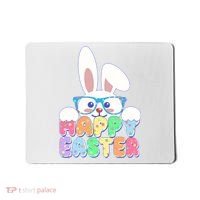 Cute Happy Easter Bunny Rabbit With Glasses Mousepad thumb 0