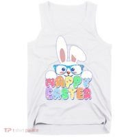 Cute Happy Easter Bunny Rabbit With Glasses Tank Top thumb 0