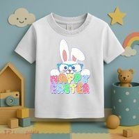Cute Happy Easter Bunny Rabbit With Glasses Toddler T-Shirt thumb 3