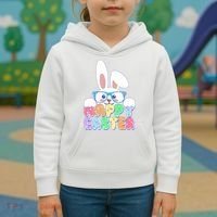 Cute Happy Easter Bunny Rabbit With Glasses Kids Hoodie thumb 3