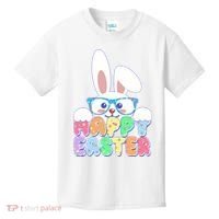 Cute Happy Easter Bunny Rabbit With Glasses Kids T-Shirt thumb 0