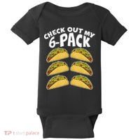 Check Out My 6-Pack Tacos Baby Bodysuit thumb 0
