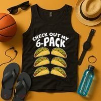 Check Out My 6-Pack Tacos Tank Top thumb 4