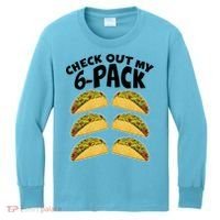 Check Out My 6-Pack Tacos Kids Long Sleeve Shirt thumb 0