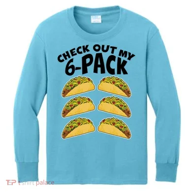 Check Out My 6-Pack Tacos Kids Long Sleeve Shirt