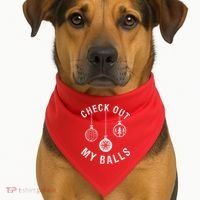 Check Out My Balls USA-Made Doggie Bandana thumb 1