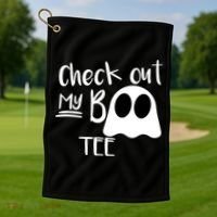 Check Out My Boo Tee Golf Towel thumb 1