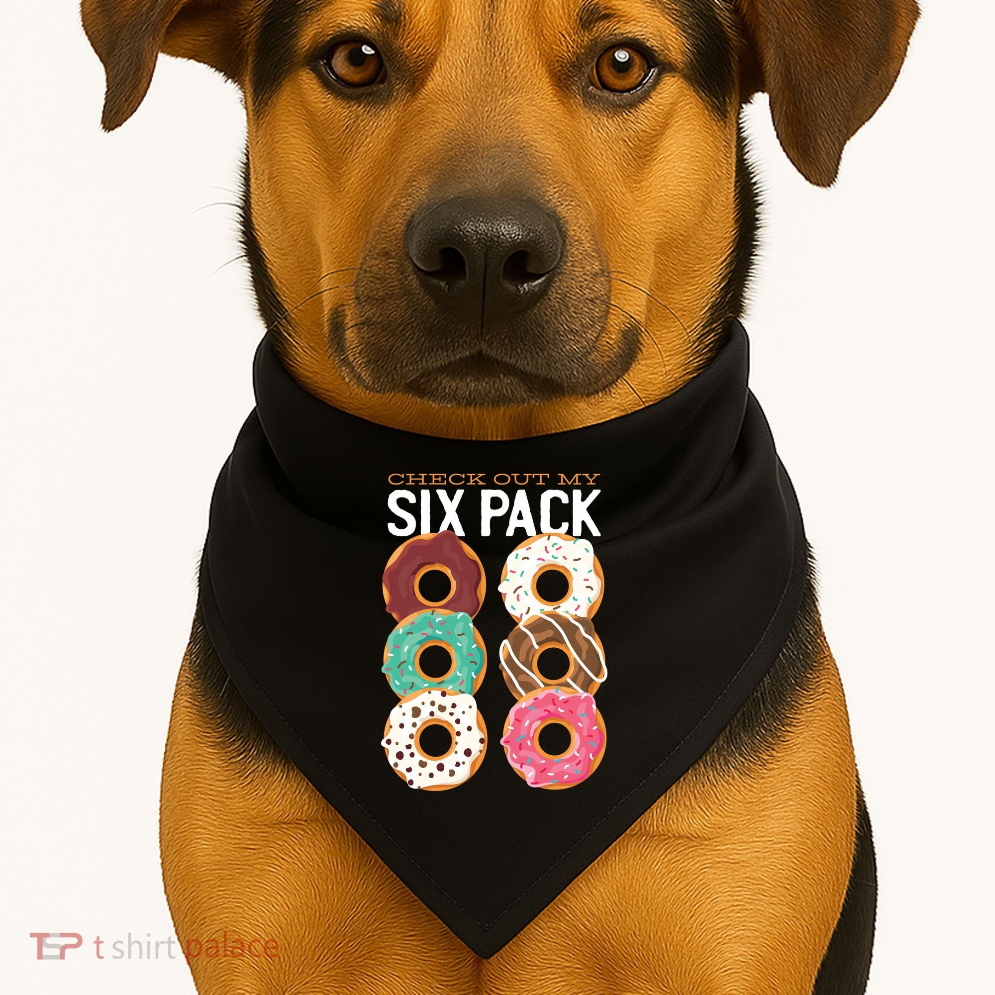 Check Out My Donut Six Pack USA-Made Doggie Bandana