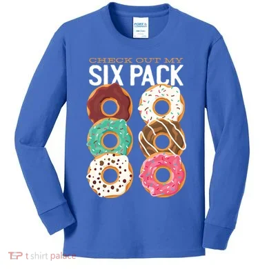 Check Out My Donut Six Pack Kids Long Sleeve Shirt