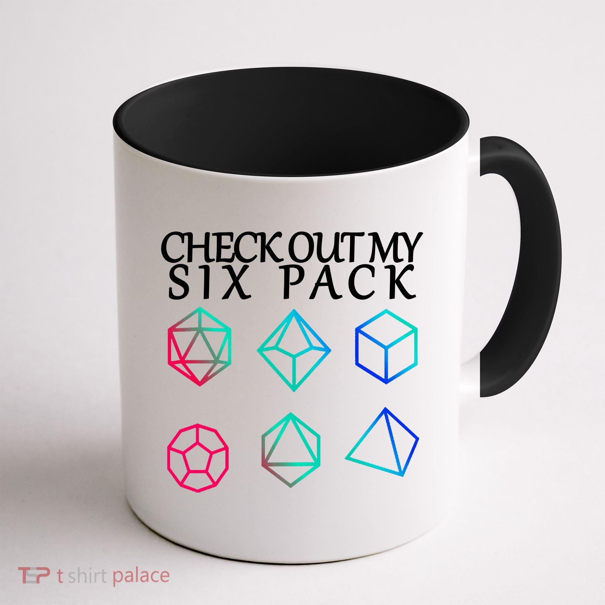 Check Out My Six Pack Dice For Dragons Coffee Mug