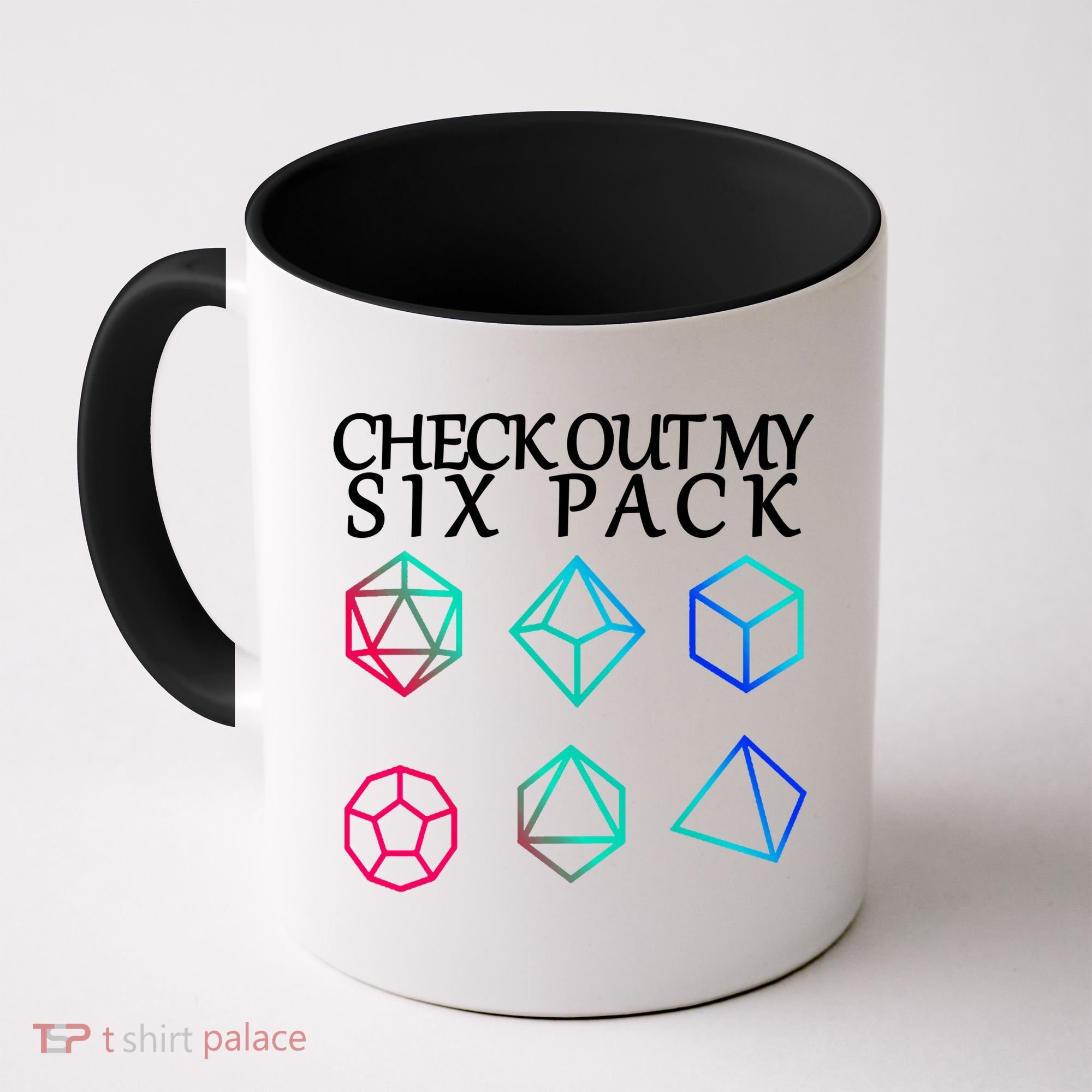 Check Out My Six Pack Dice For Dragons Coffee Mug