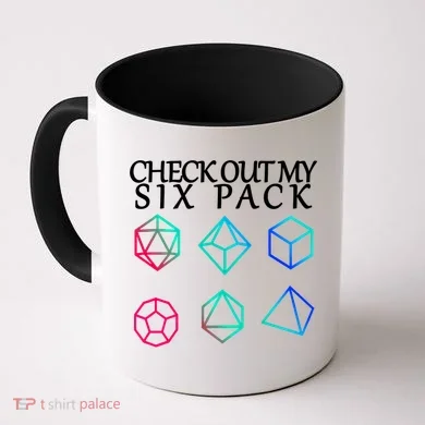 Check Out My Six Pack Dice For Dragons Coffee Mug
