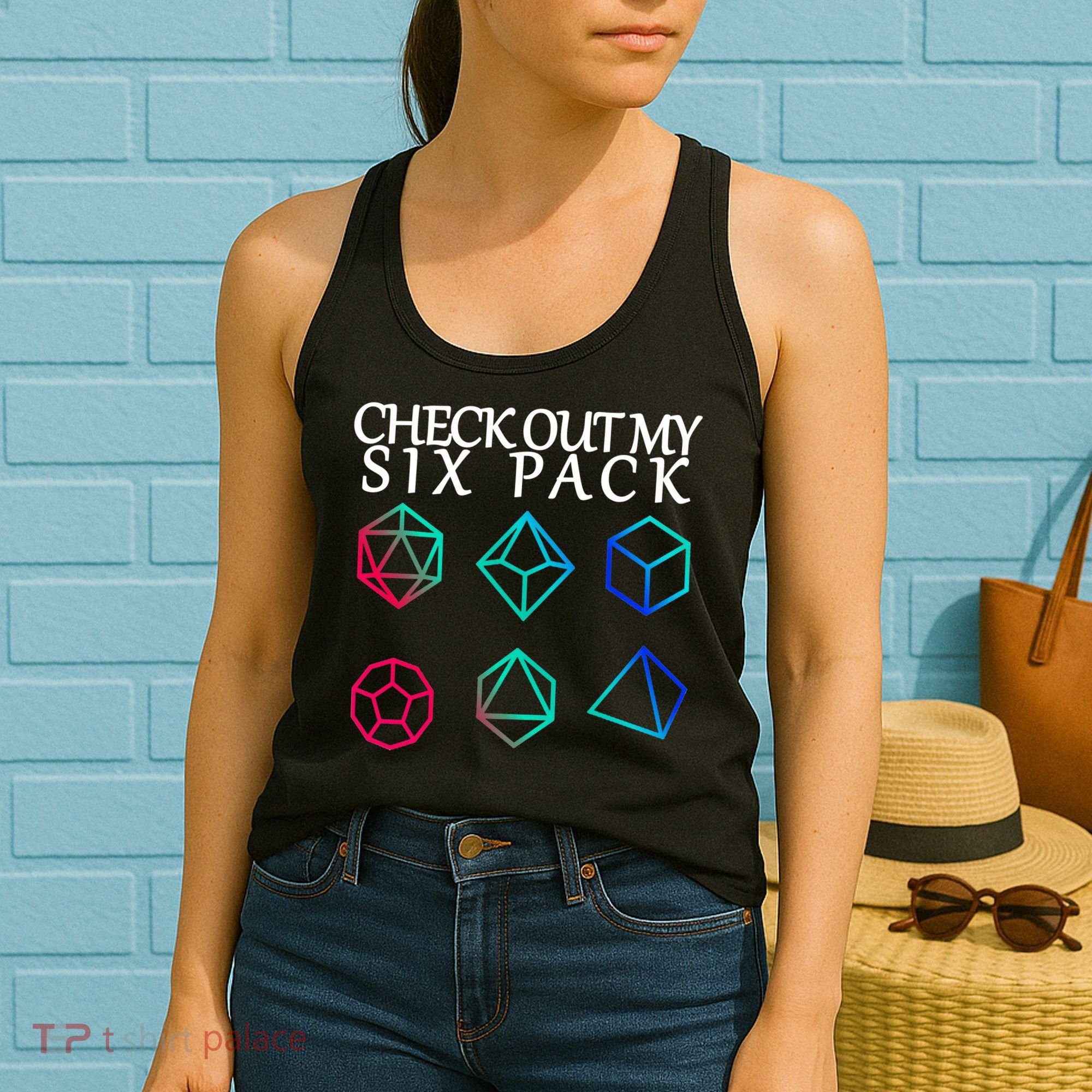 Check Out My Six Pack Dice For Dragons Women's Tank Top