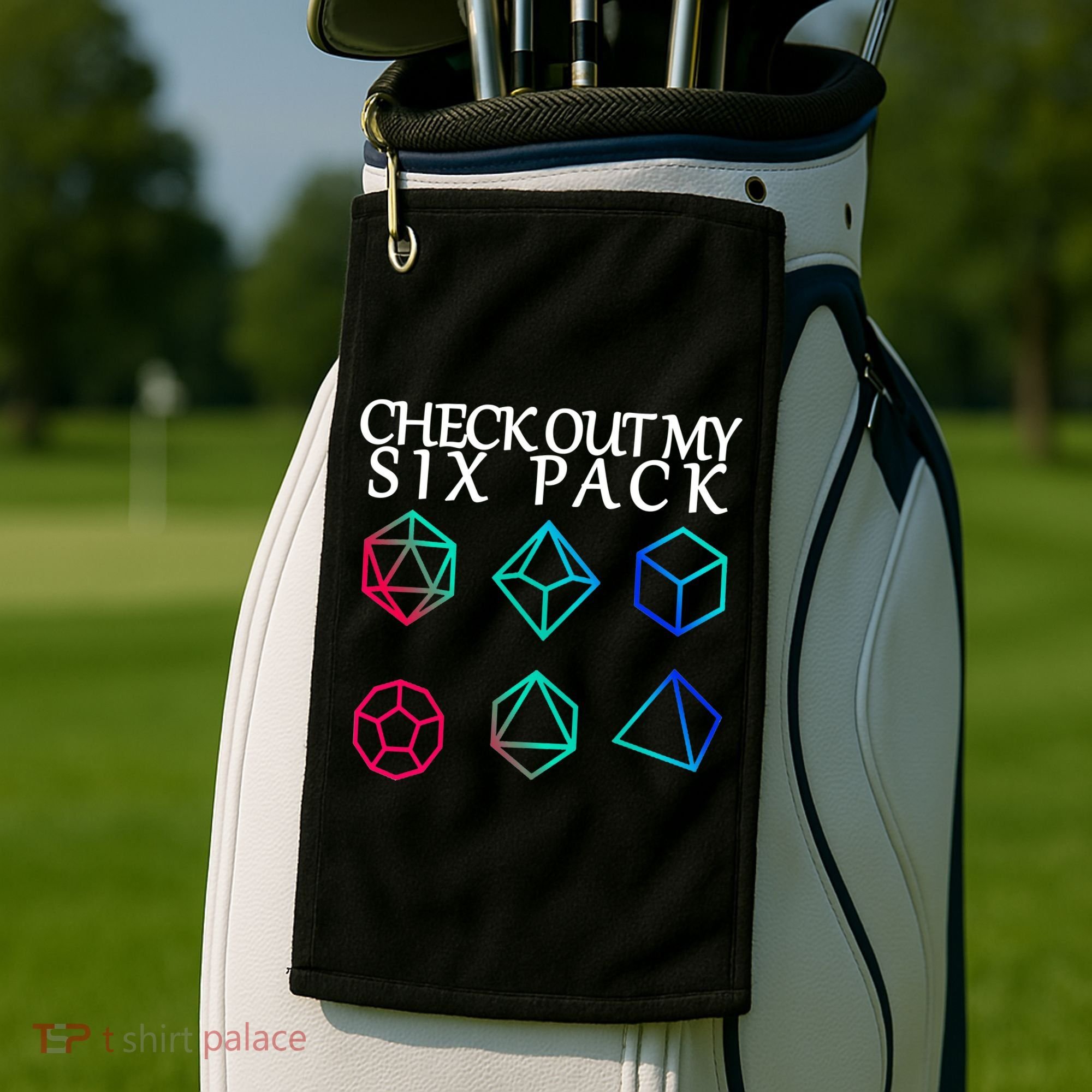 Check Out My Six Pack Dice For Dragons Golf Towel