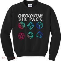 Check Out My Six Pack Dice For Dragons Kids Sweatshirt thumb 0