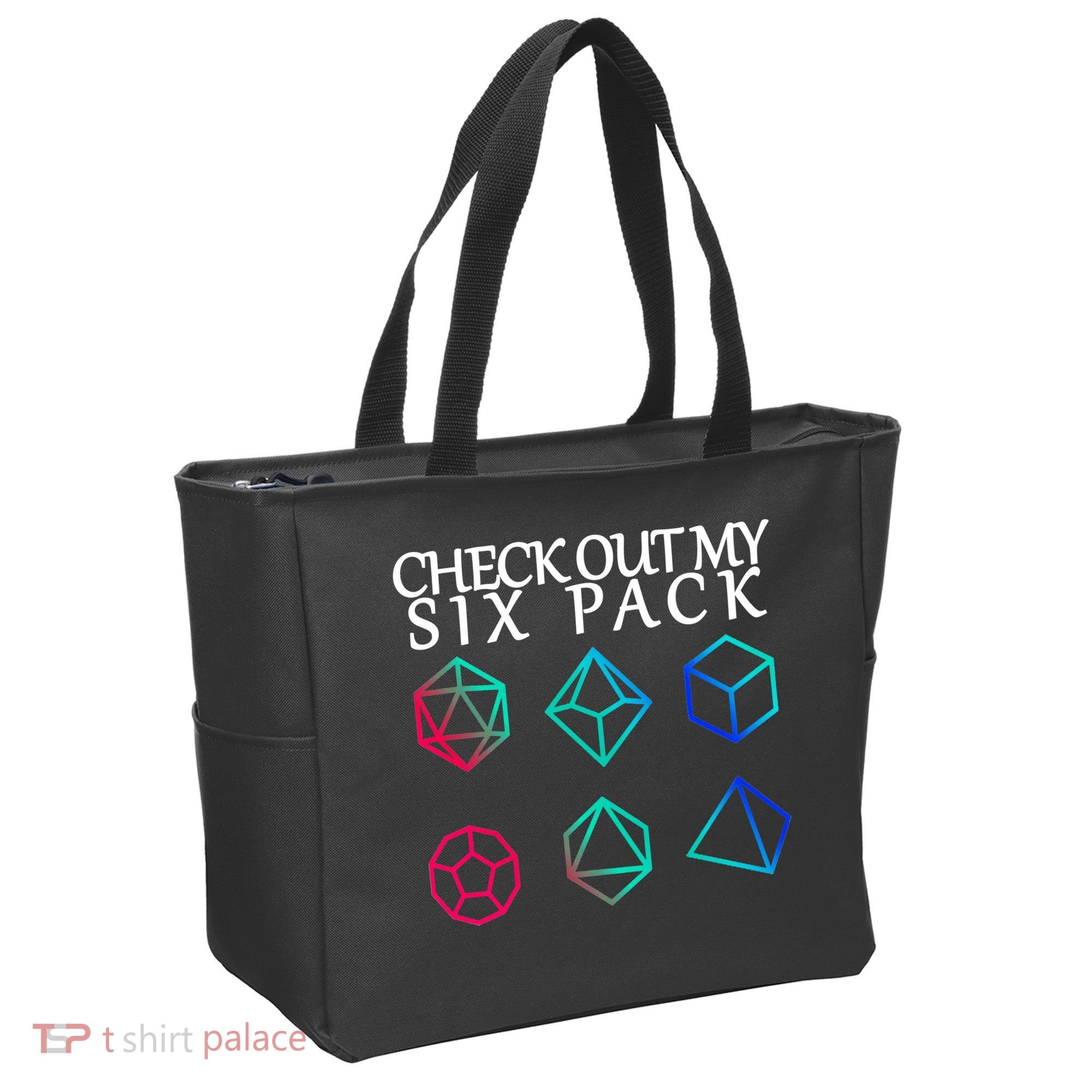 Check Out My Six Pack Dice For Dragons Tote Bag
