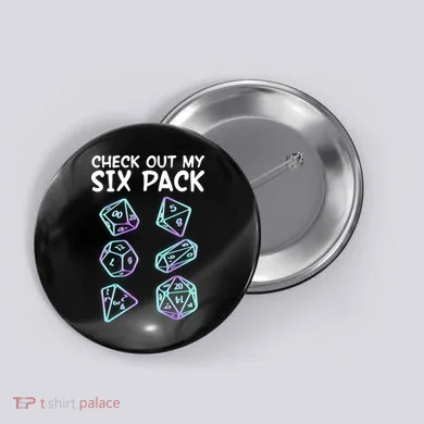 Check Out My Six Pack DND Dice Dungeons And Dragons Button