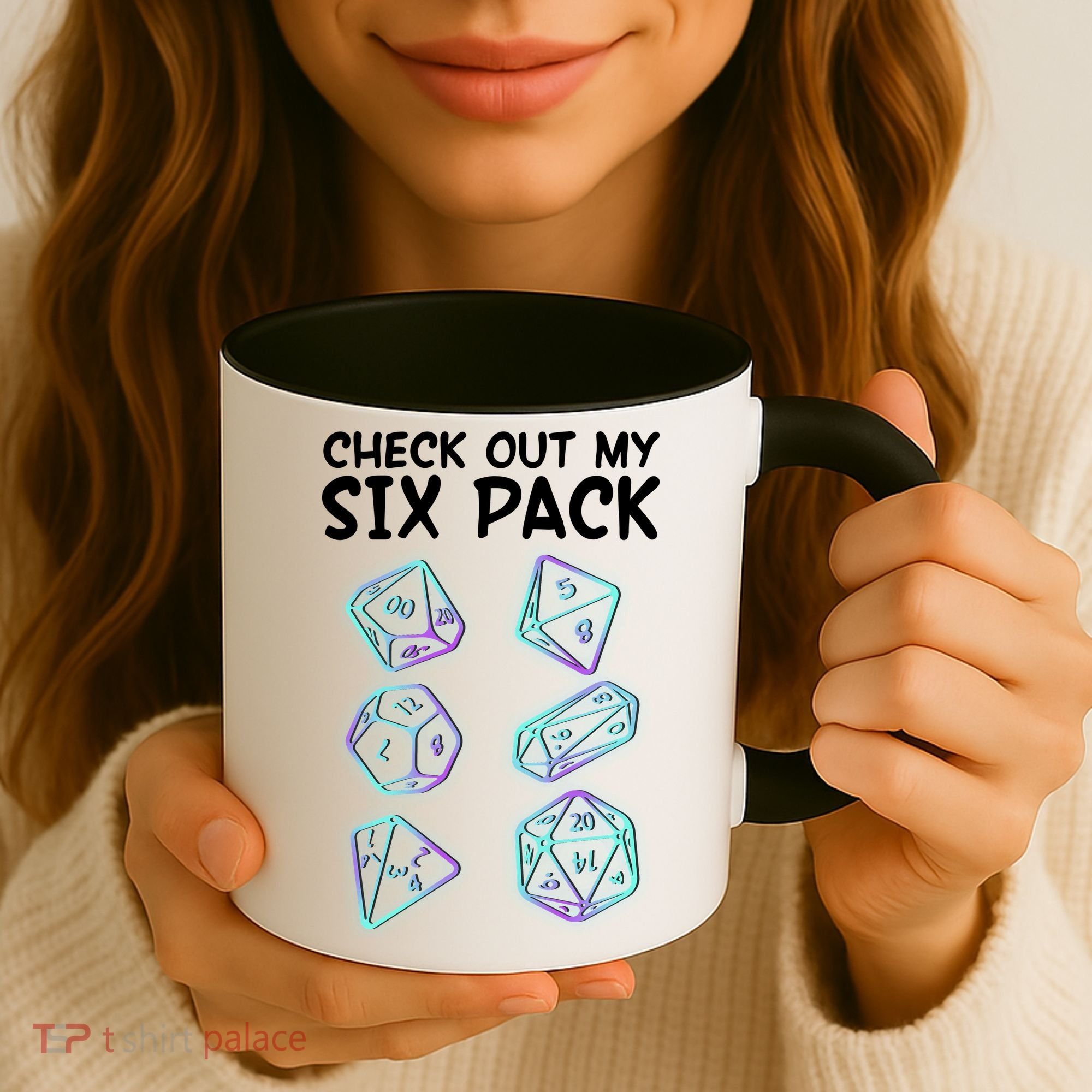 Check Out My Six Pack DND Dice Dungeons And Dragons Coffee Mug