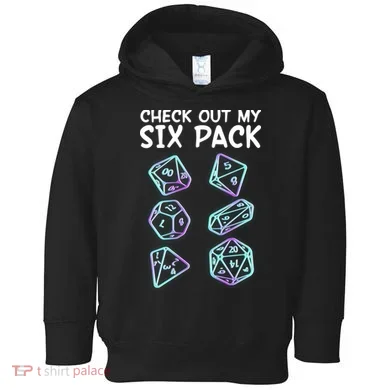 Check Out My Six Pack DND Dice Dungeons And Dragons Toddler Hoodie