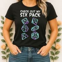 Check Out My Six Pack DND Dice Dungeons And Dragons Women's T-Shirt thumb 2