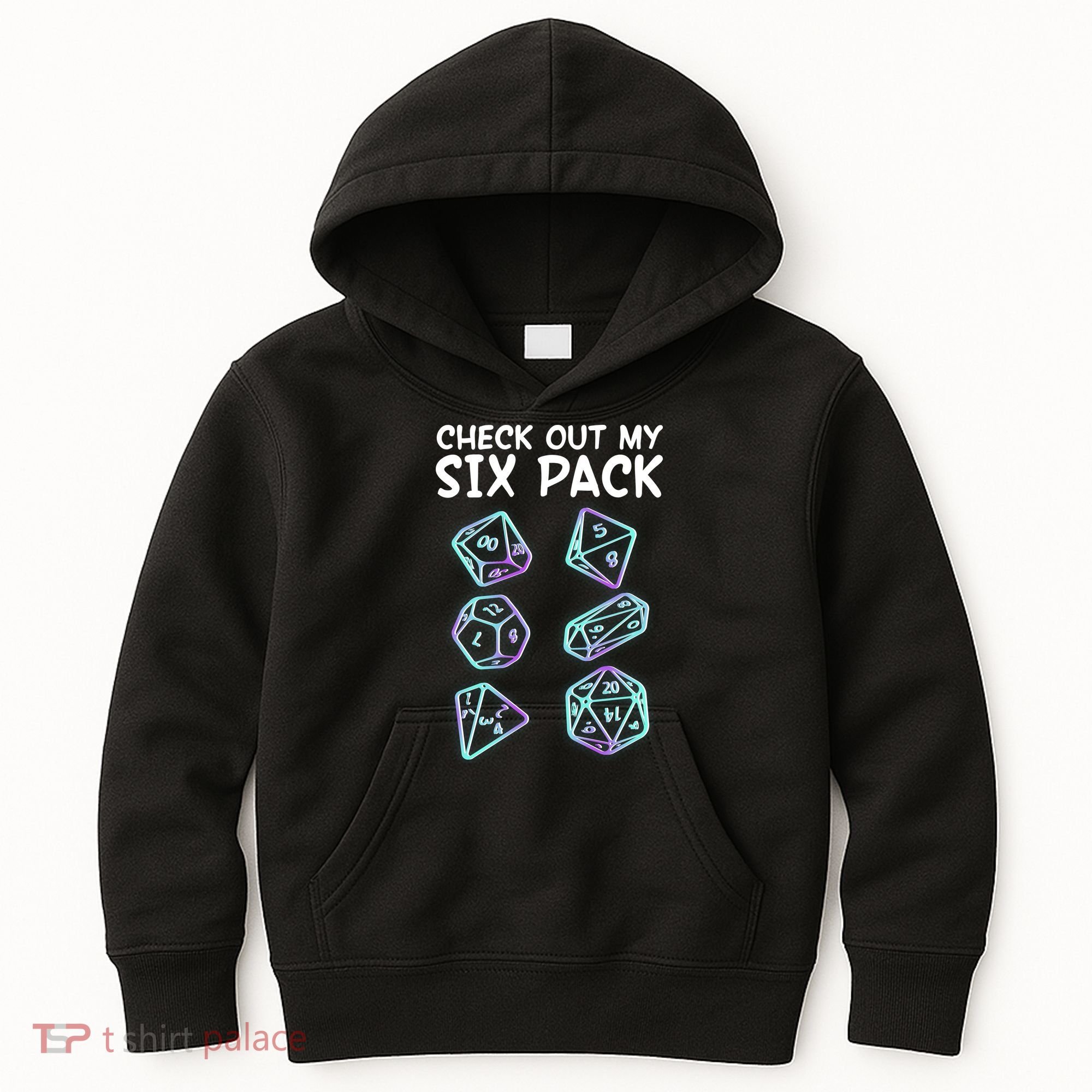Check Out My Six Pack DND Dice Dungeons And Dragons Kids Hoodie