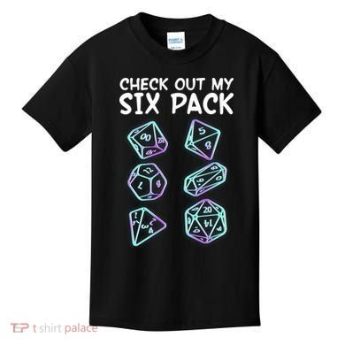 Check Out My Six Pack DND Dice Dungeons And Dragons Kids T-Shirt