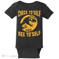 Check Yo'Self Before You Rex Yo'Self Baby Bodysuit thumb 0