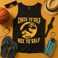 Check Yo'Self Before You Rex Yo'Self Tank Top thumb 4