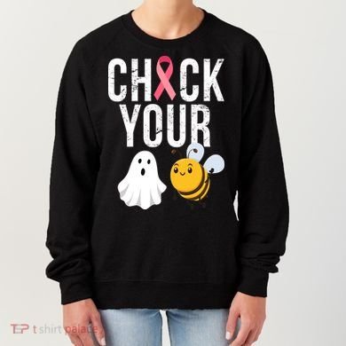 Check Your Boo Bees Breast Cancer Halloween Women's Sweatshirt