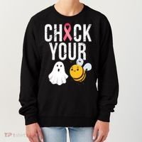 Check Your Boo Bees Breast Cancer Halloween Women's Sweatshirt thumb 0