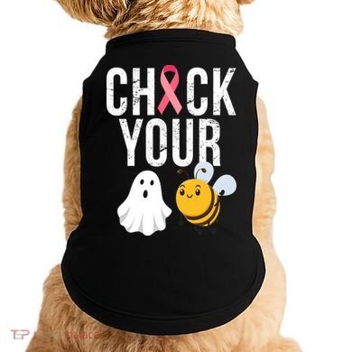 Check Your Boo Bees Breast Cancer Halloween Doggie Tank