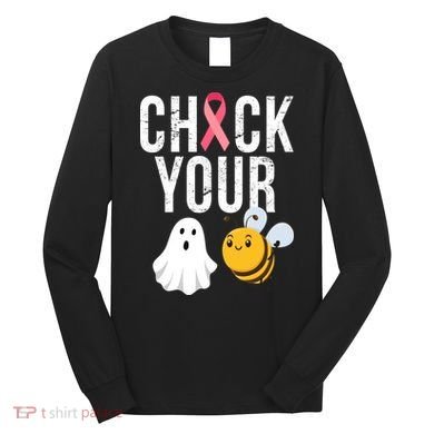 Check Your Boo Bees Breast Cancer Halloween Long Sleeve Shirt