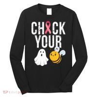 Check Your Boo Bees Breast Cancer Halloween Long Sleeve Shirt thumb 0
